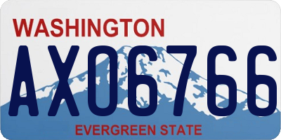 WA license plate AXO6766