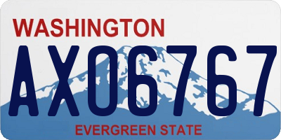 WA license plate AXO6767