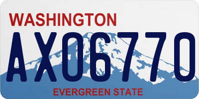 WA license plate AXO6770