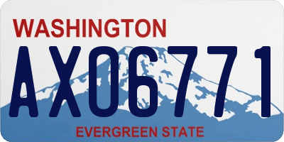 WA license plate AXO6771