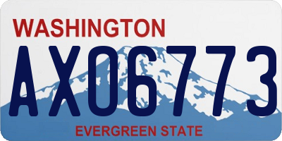 WA license plate AXO6773