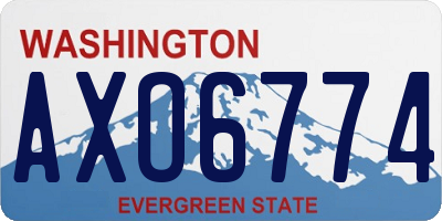 WA license plate AXO6774