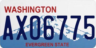 WA license plate AXO6775