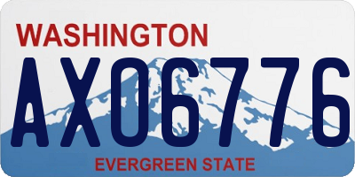 WA license plate AXO6776
