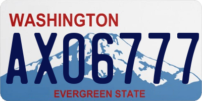 WA license plate AXO6777