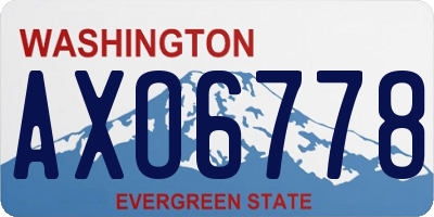 WA license plate AXO6778