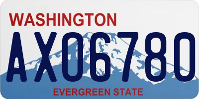 WA license plate AXO6780