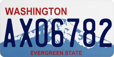 WA license plate AXO6782