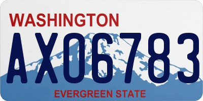 WA license plate AXO6783