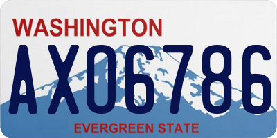 WA license plate AXO6786