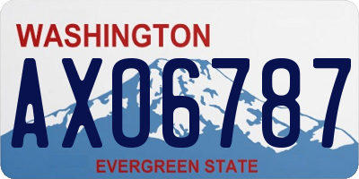 WA license plate AXO6787