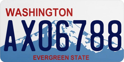 WA license plate AXO6788