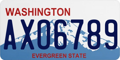 WA license plate AXO6789