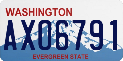 WA license plate AXO6791