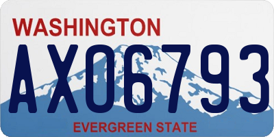 WA license plate AXO6793