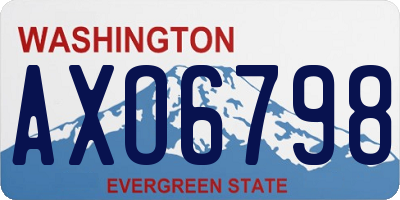 WA license plate AXO6798