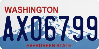 WA license plate AXO6799