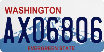 WA license plate AXO6806