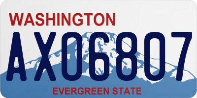 WA license plate AXO6807