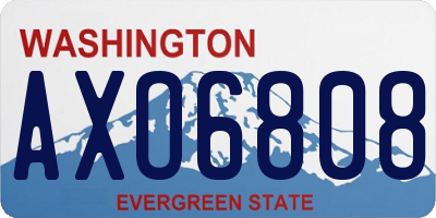 WA license plate AXO6808