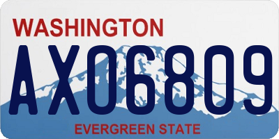 WA license plate AXO6809