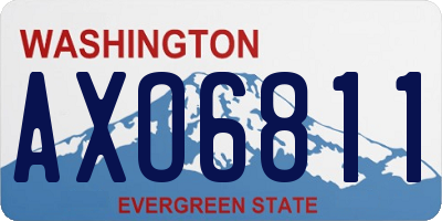 WA license plate AXO6811