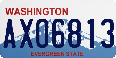 WA license plate AXO6813
