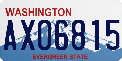 WA license plate AXO6815