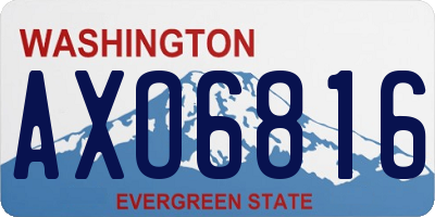 WA license plate AXO6816
