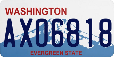 WA license plate AXO6818