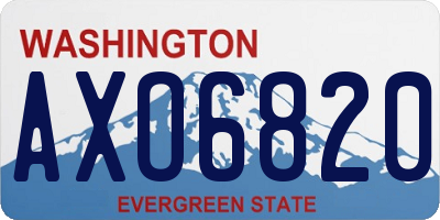 WA license plate AXO6820