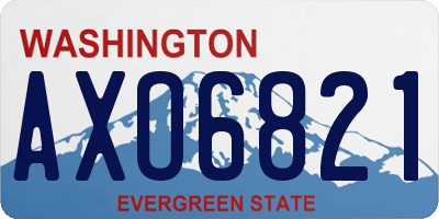 WA license plate AXO6821