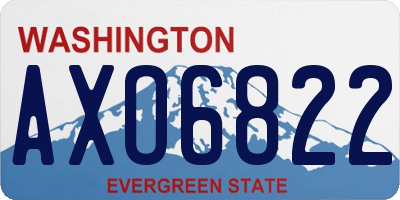 WA license plate AXO6822