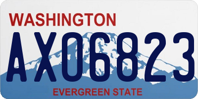 WA license plate AXO6823