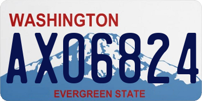 WA license plate AXO6824