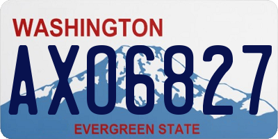 WA license plate AXO6827