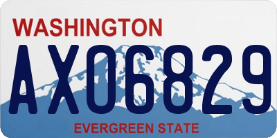 WA license plate AXO6829
