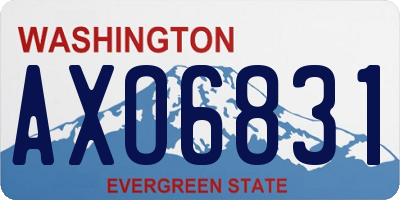 WA license plate AXO6831