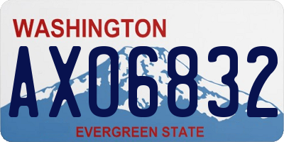 WA license plate AXO6832