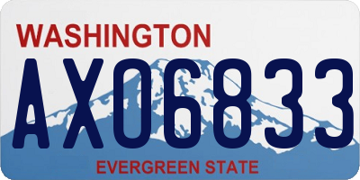 WA license plate AXO6833