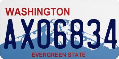 WA license plate AXO6834
