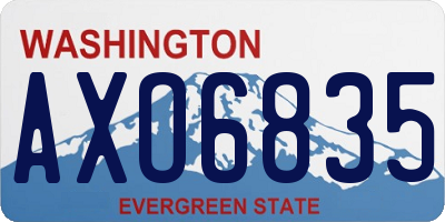 WA license plate AXO6835