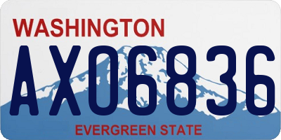 WA license plate AXO6836