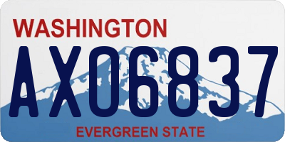 WA license plate AXO6837