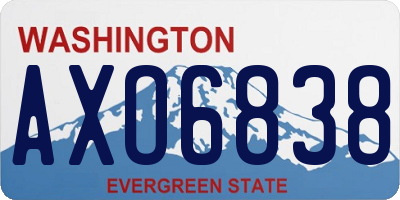 WA license plate AXO6838