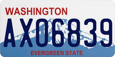 WA license plate AXO6839
