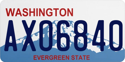 WA license plate AXO6840