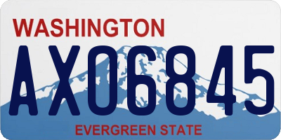 WA license plate AXO6845