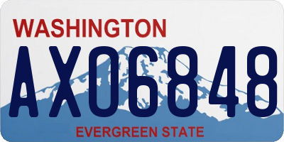 WA license plate AXO6848