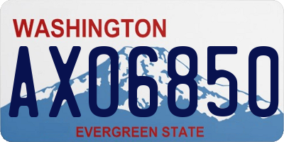 WA license plate AXO6850